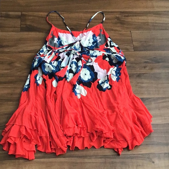 👜$10 Blowout Sale🛵 Intimately Free People red floral tank top - Picture 5 of 6